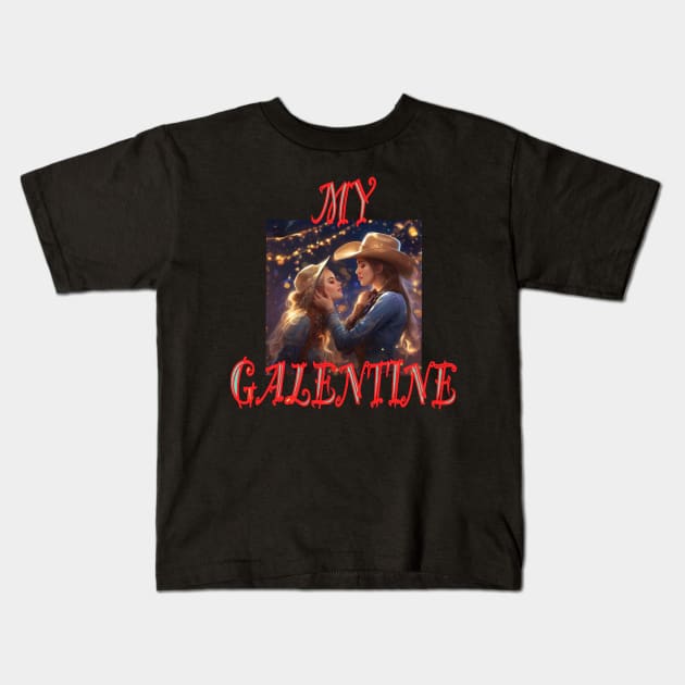 Galentines day cowgirls in love Kids T-Shirt by sailorsam1805